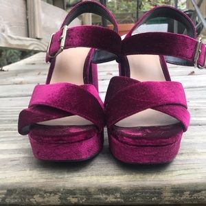 Stacked Velvet Heels